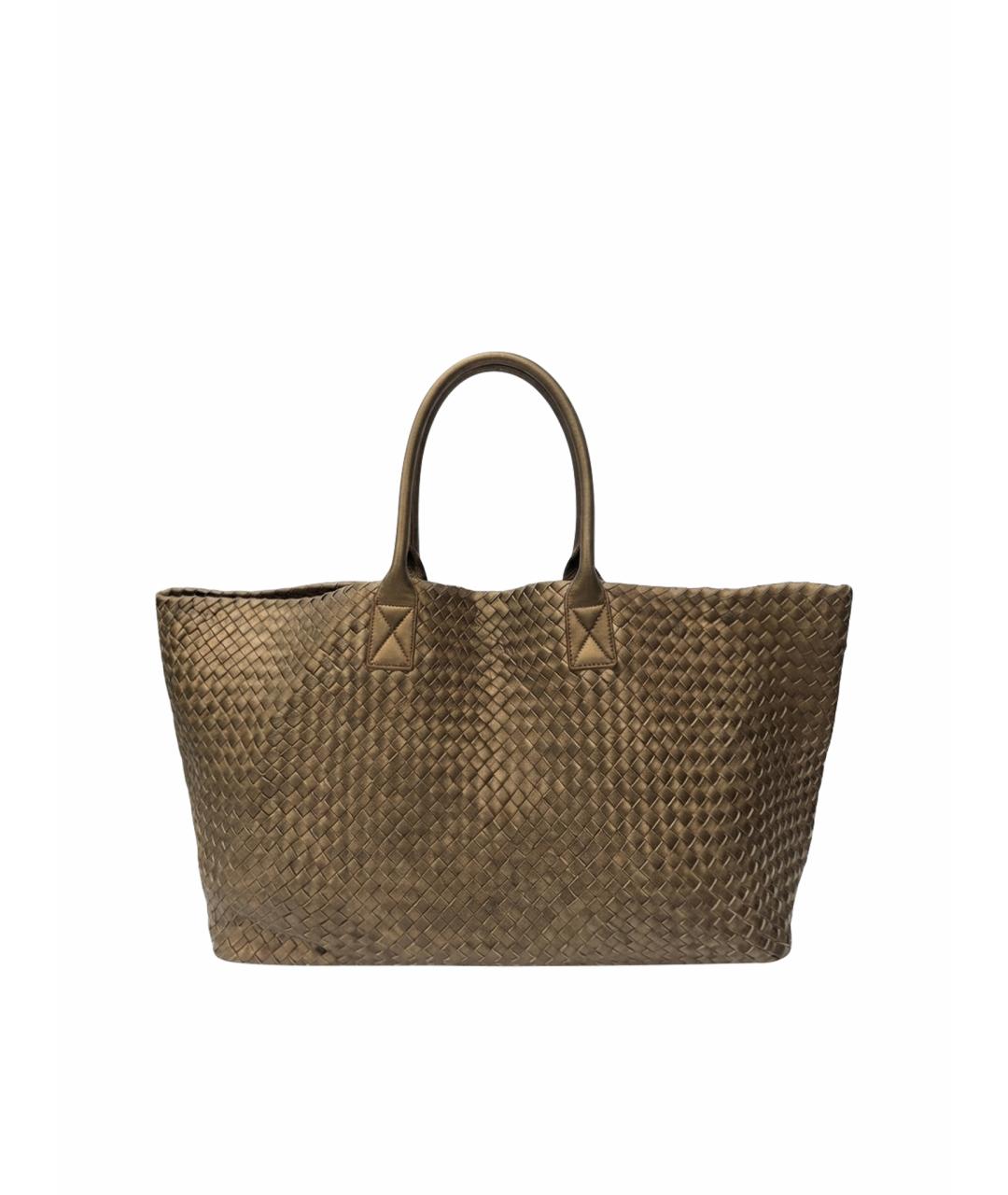 BOTTEGA VENETA Золотая кожаная сумка тоут, фото 1