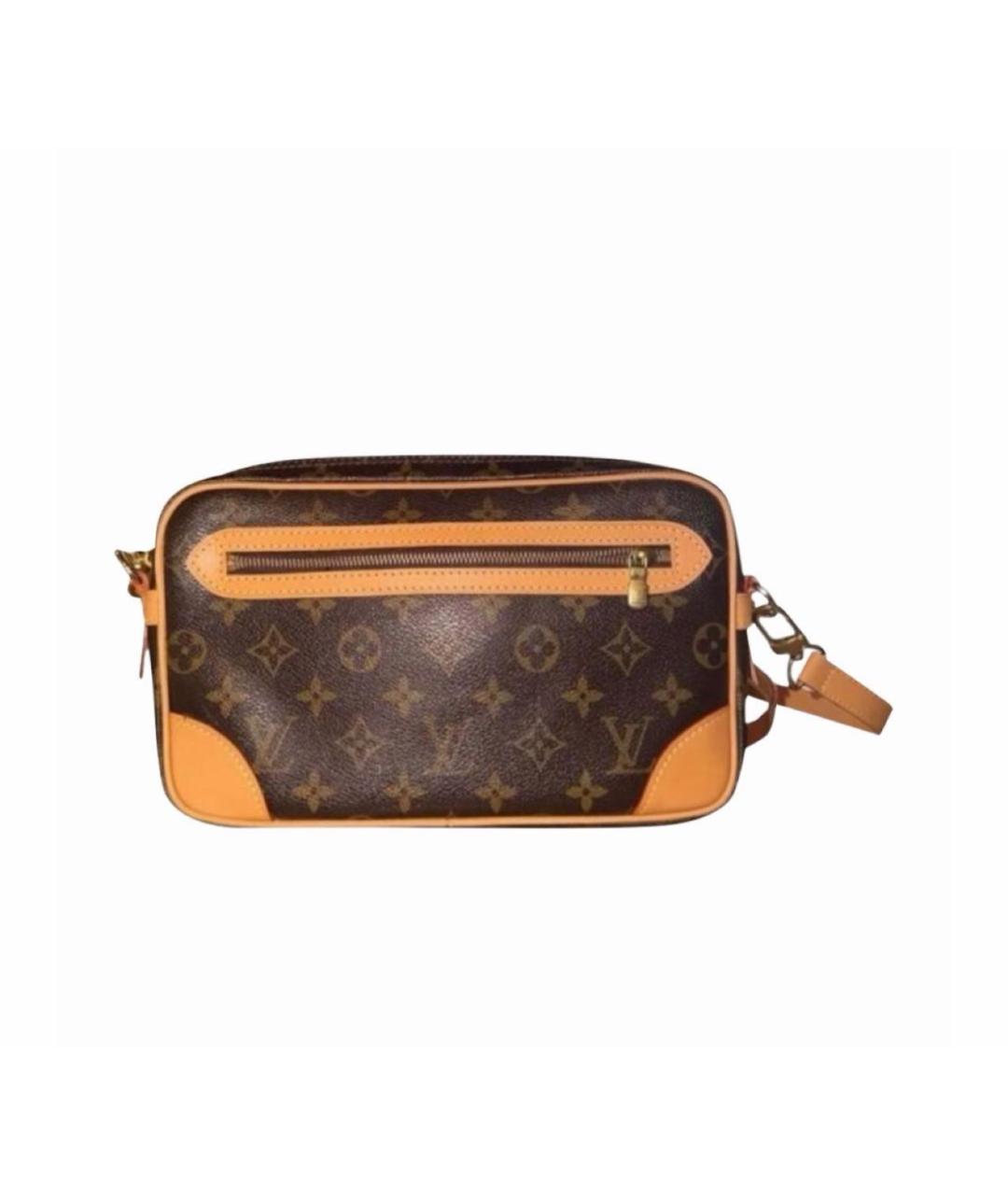 LOUIS VUITTON Коричневая кожаная сумка на плечо, фото 9