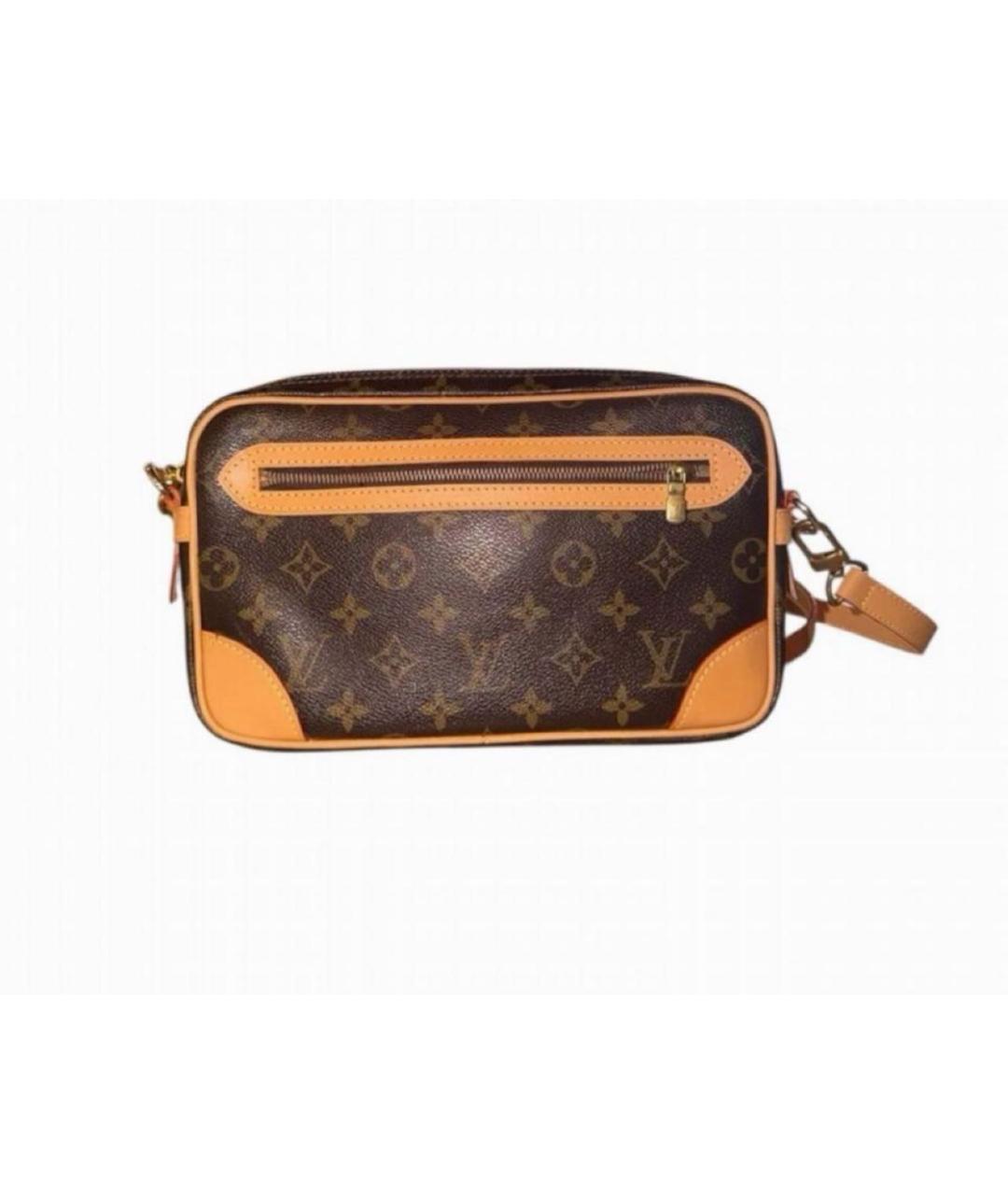 LOUIS VUITTON Коричневая кожаная сумка на плечо, фото 8
