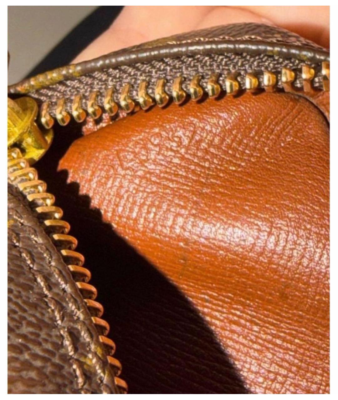 LOUIS VUITTON Коричневая кожаная сумка на плечо, фото 6