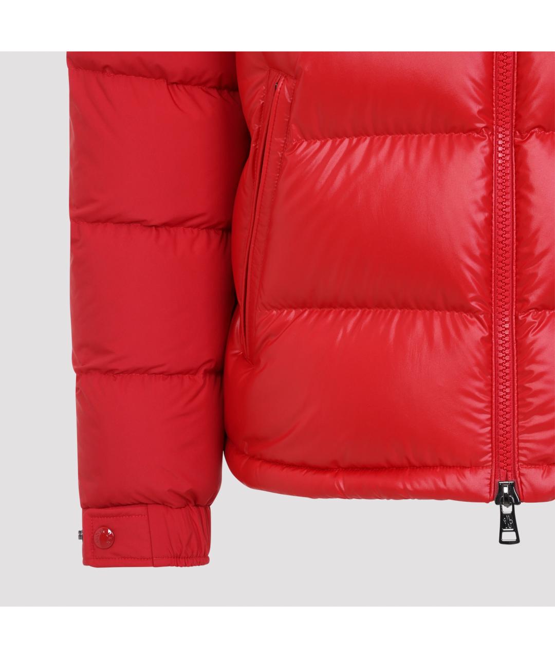 MONCLER Красный полиэстеровый пуховик, фото 4