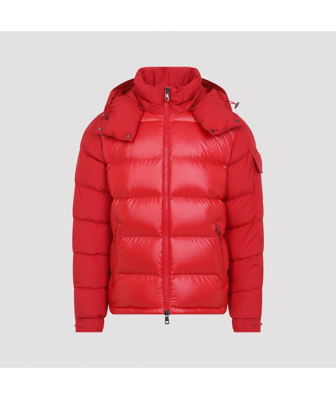 MONCLER Красный полиэстеровый пуховик, фото 2