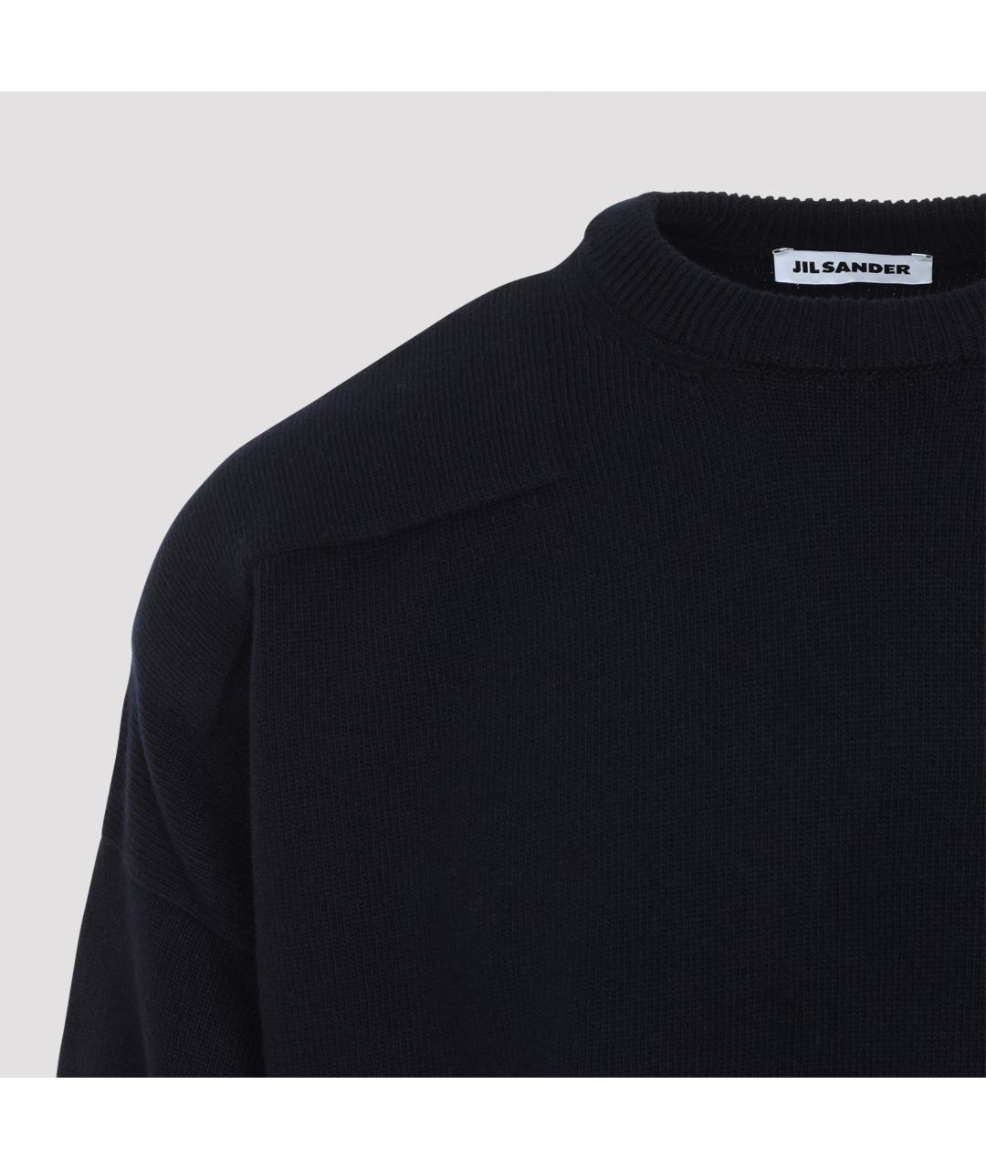 JIL SANDER Темно-синий шерстяной джемпер / свитер, фото 4