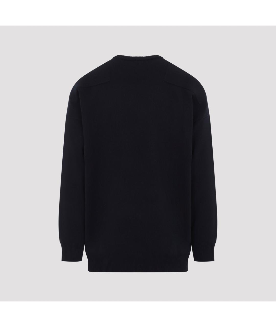 JIL SANDER Темно-синий шерстяной джемпер / свитер, фото 3