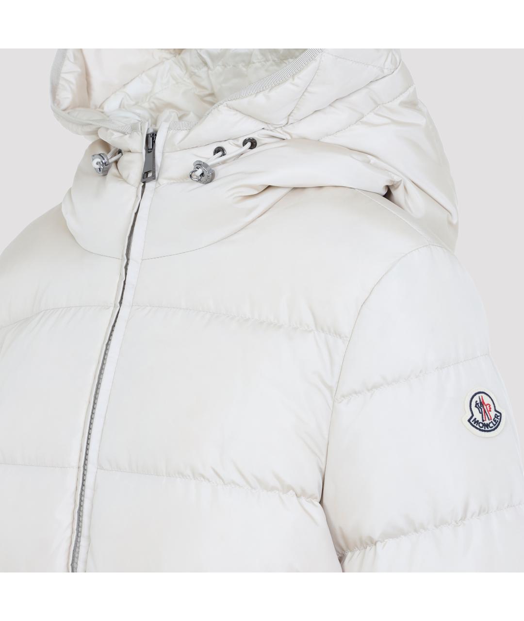 MONCLER Бежевый полиамидовый пуховик, фото 5