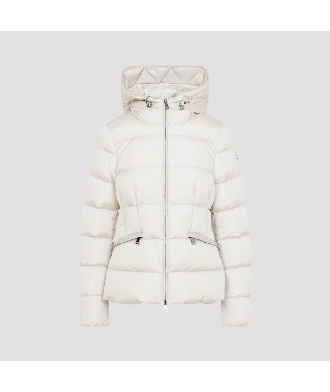 MONCLER Бежевый полиамидовый пуховик, фото 2