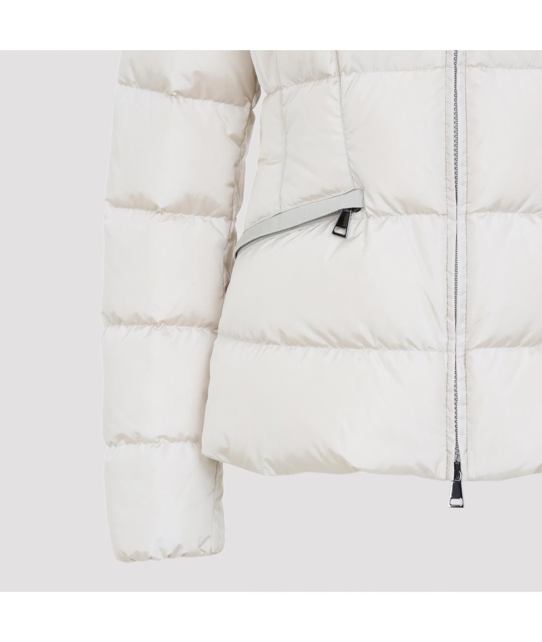MONCLER Бежевый полиамидовый пуховик, фото 4