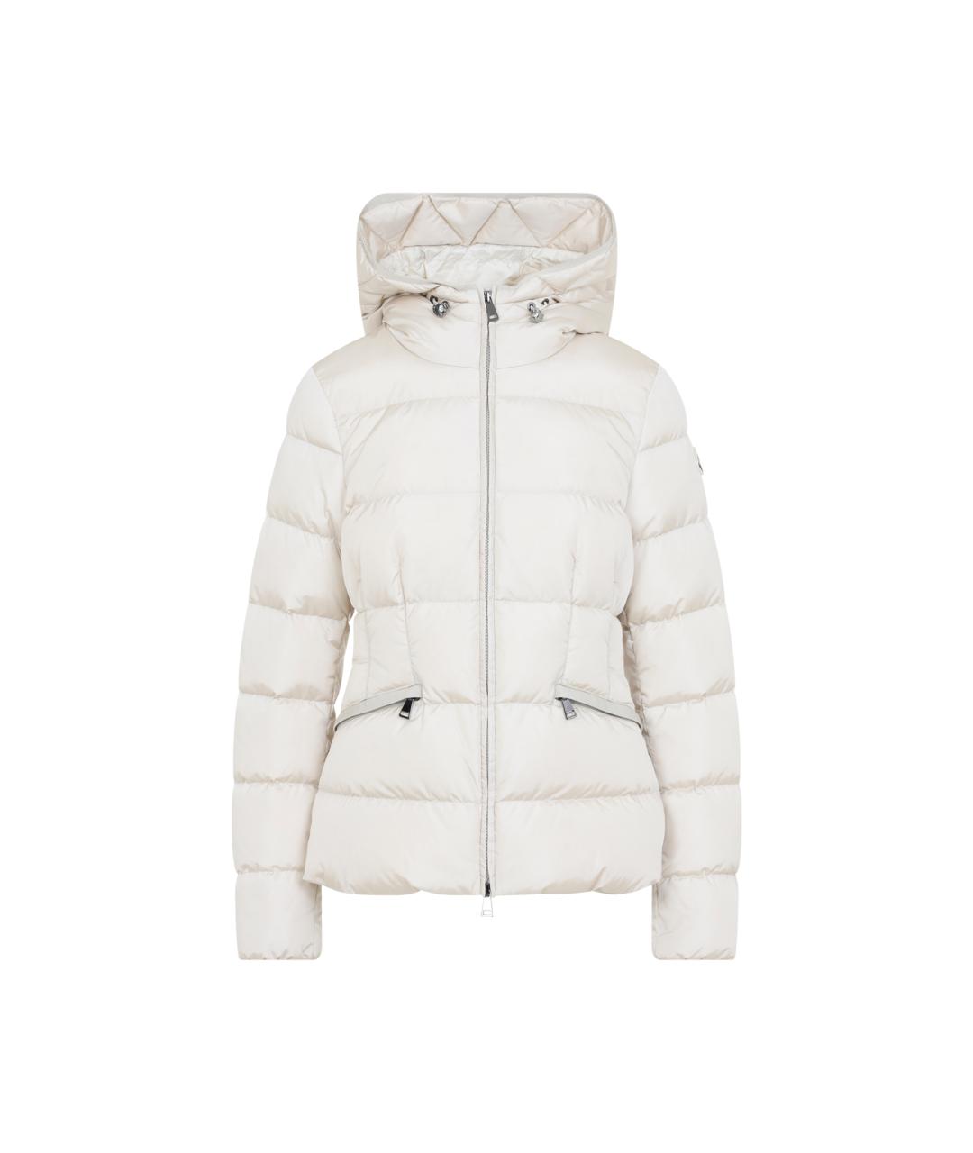 MONCLER Бежевый полиамидовый пуховик, фото 1