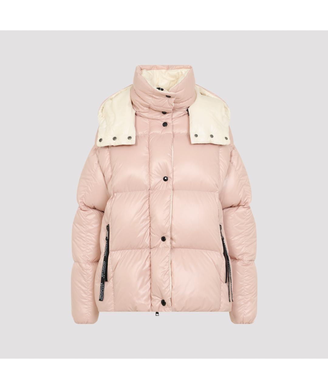 MONCLER Розовый полиамидовый пуховик, фото 2