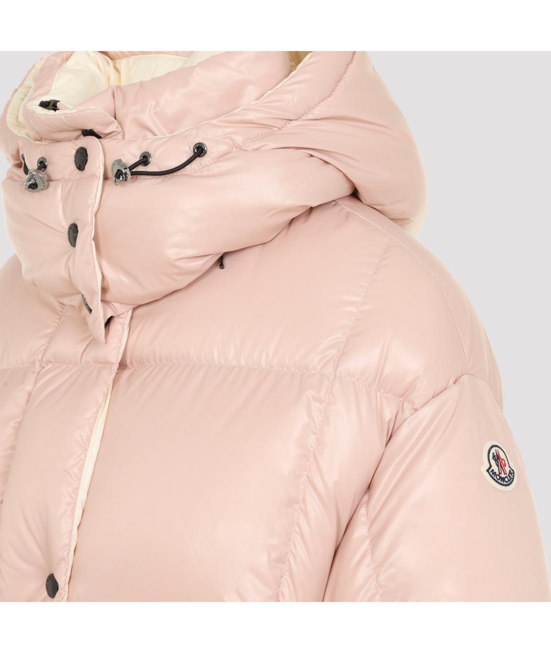 MONCLER Розовый полиамидовый пуховик, фото 5