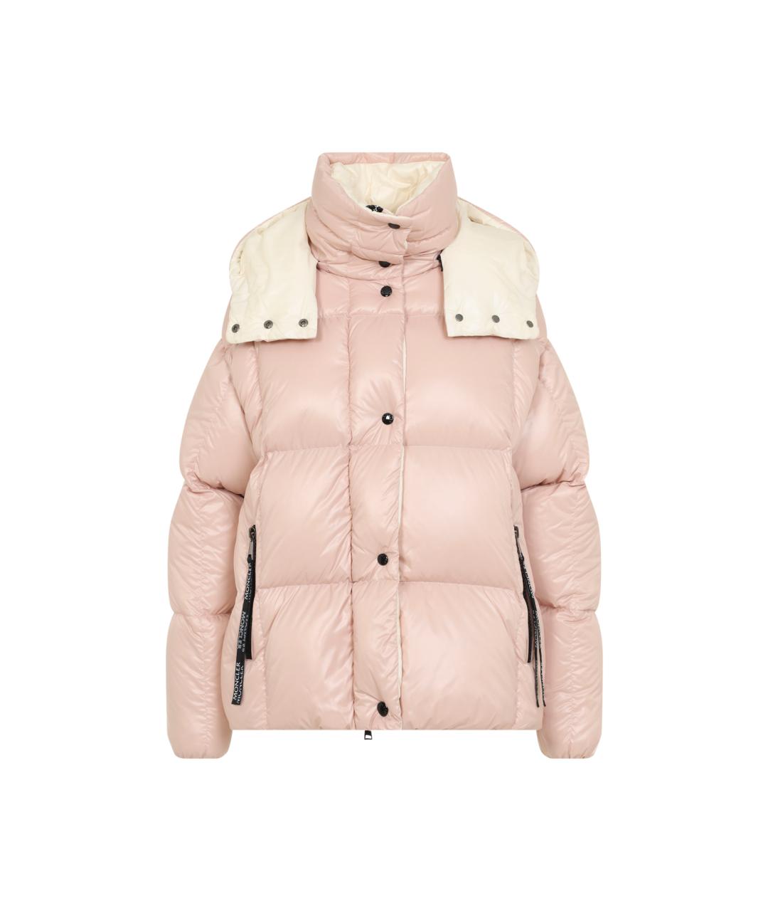 MONCLER Розовый полиамидовый пуховик, фото 1