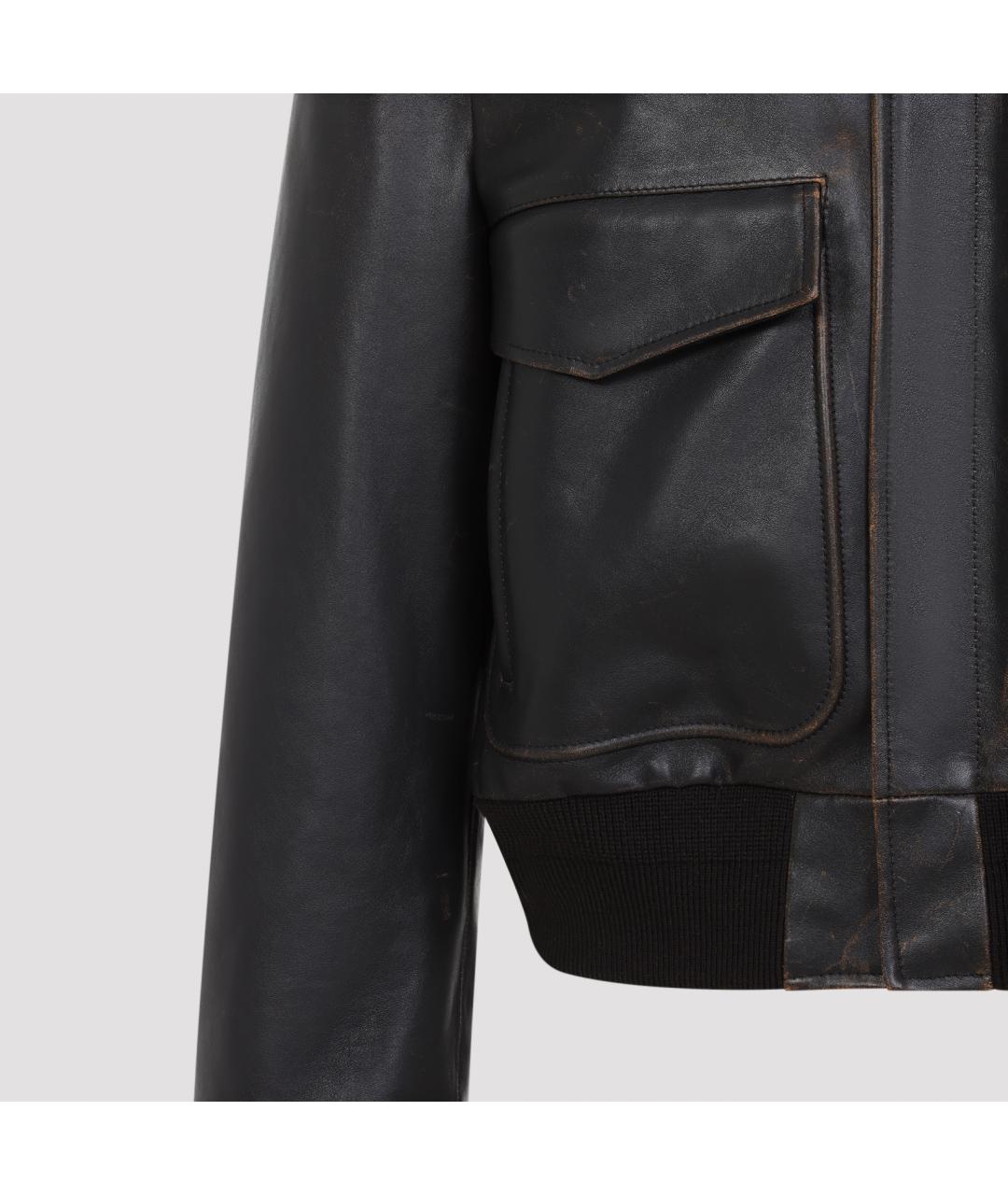 JIL SANDER Черная кожаная куртка, фото 4