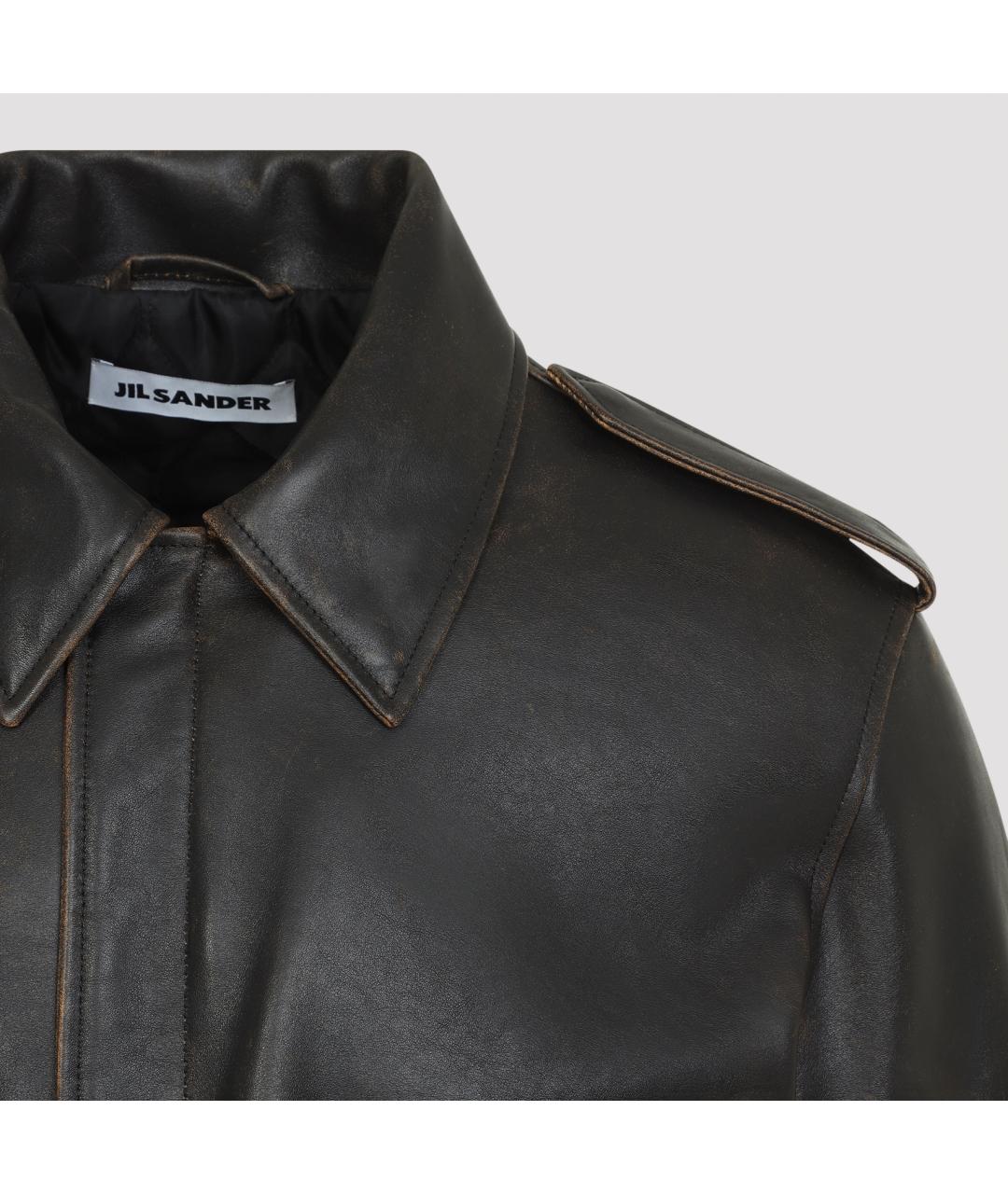 JIL SANDER Черная кожаная куртка, фото 5
