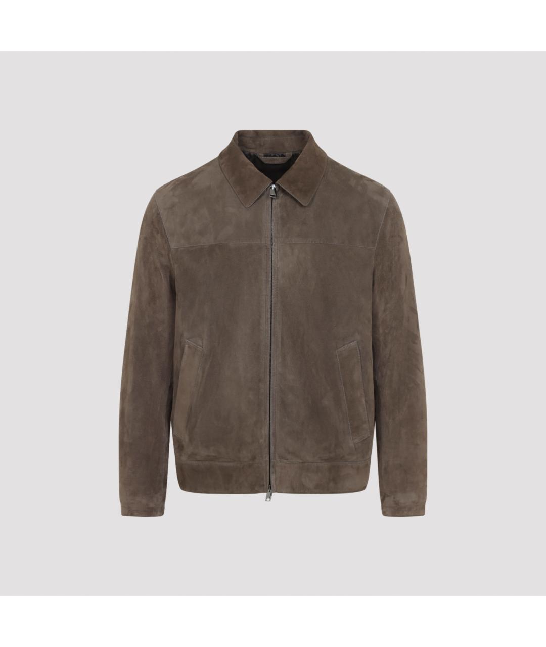 BRIONI Коричневая кожаная куртка, фото 2