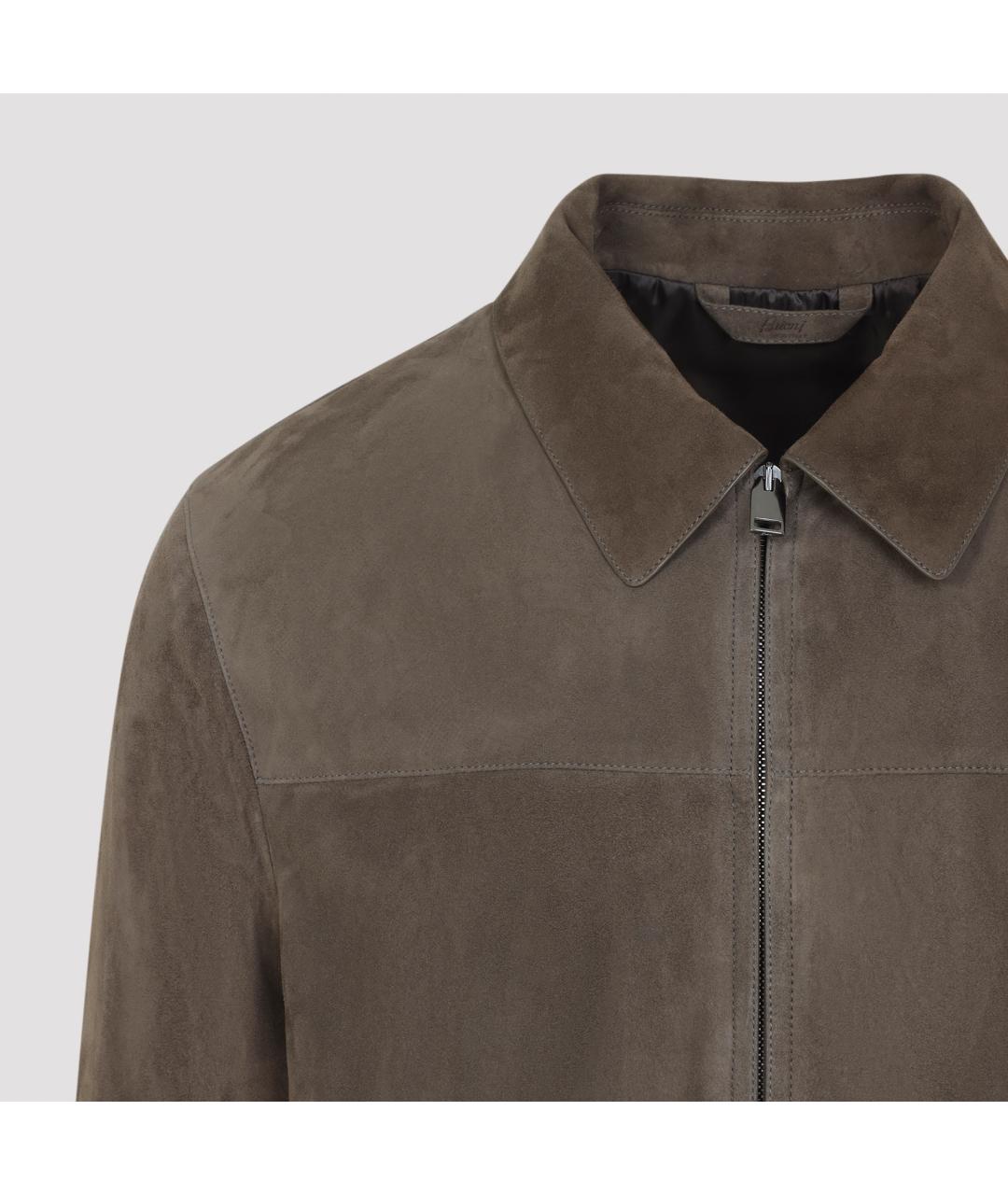 BRIONI Коричневая кожаная куртка, фото 4
