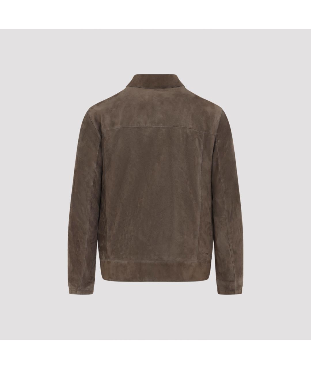 BRIONI Коричневая кожаная куртка, фото 3