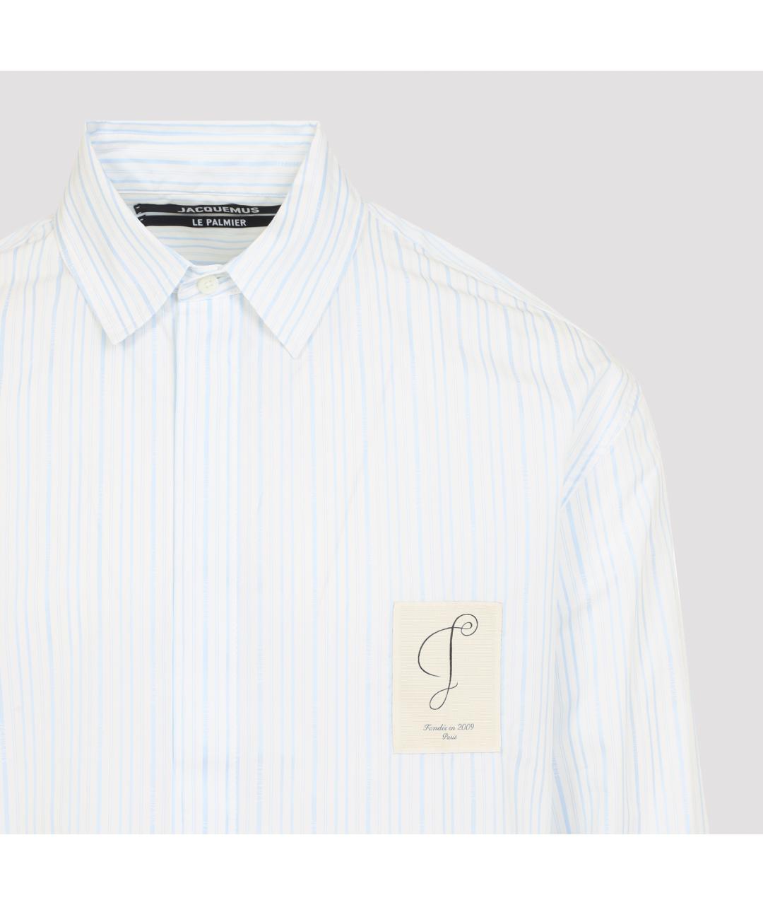 JACQUEMUS Голубая хлопковая кэжуал рубашка, фото 3