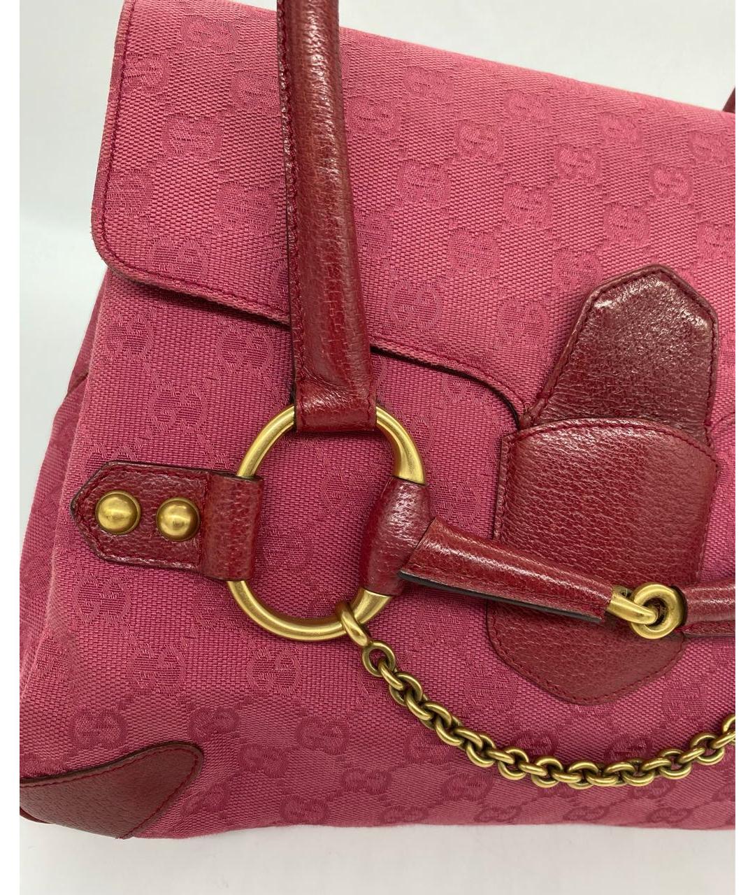 GUCCI Розовая жаккардовая сумка тоут, фото 7