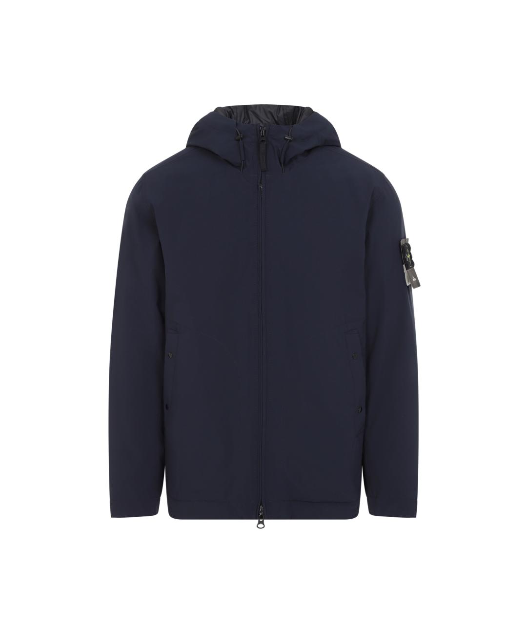 STONE ISLAND Темно-синяя полиэстеровая куртка, фото 1