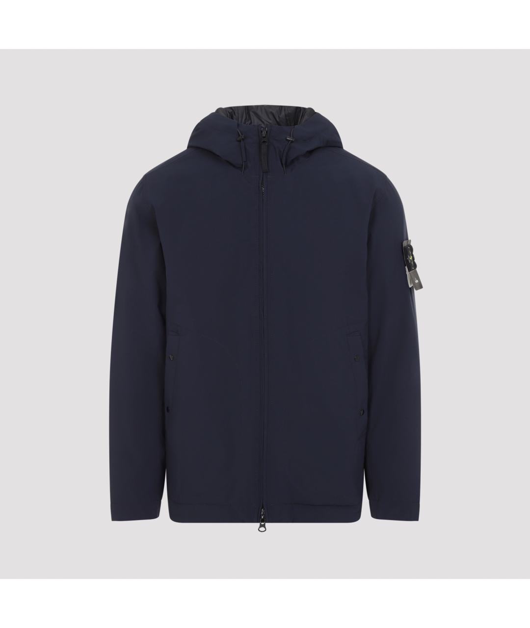 STONE ISLAND Темно-синяя полиэстеровая куртка, фото 2