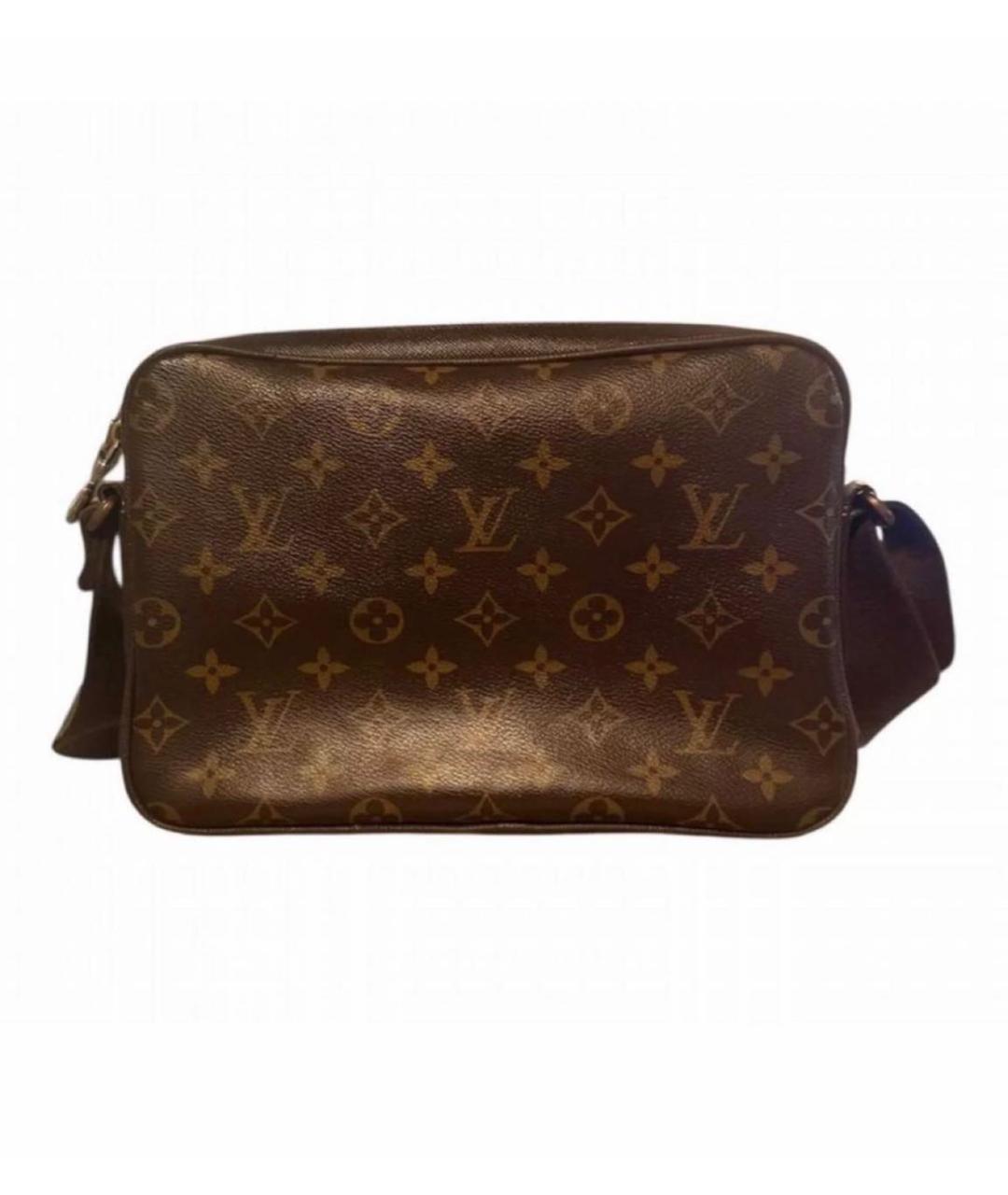 LOUIS VUITTON Коричневая кожаная сумка на плечо, фото 2
