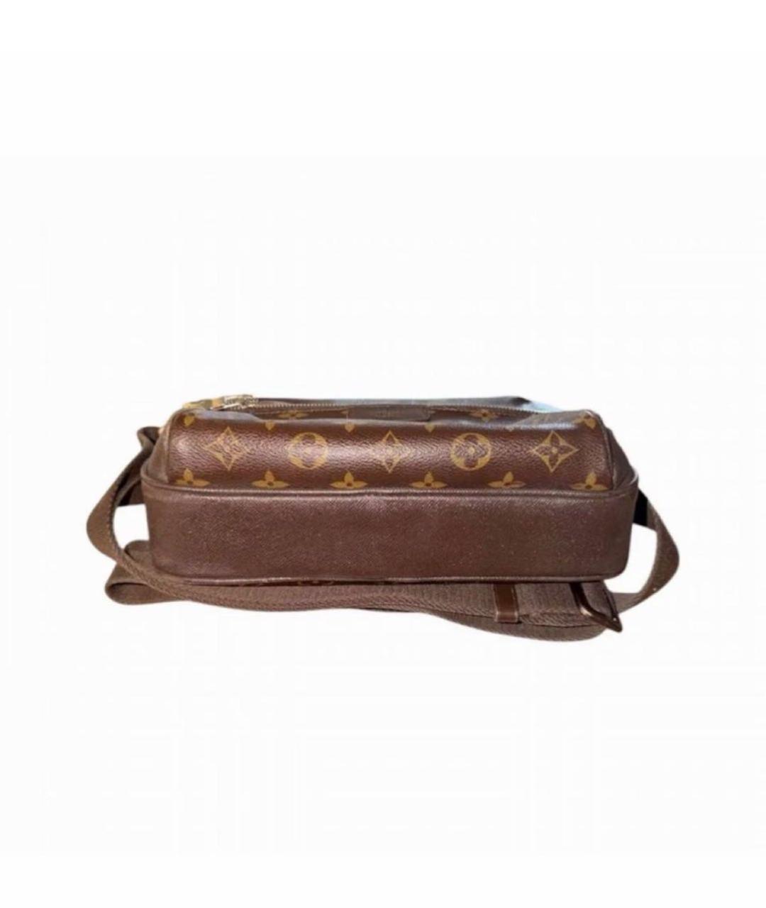 LOUIS VUITTON Коричневая кожаная сумка на плечо, фото 5