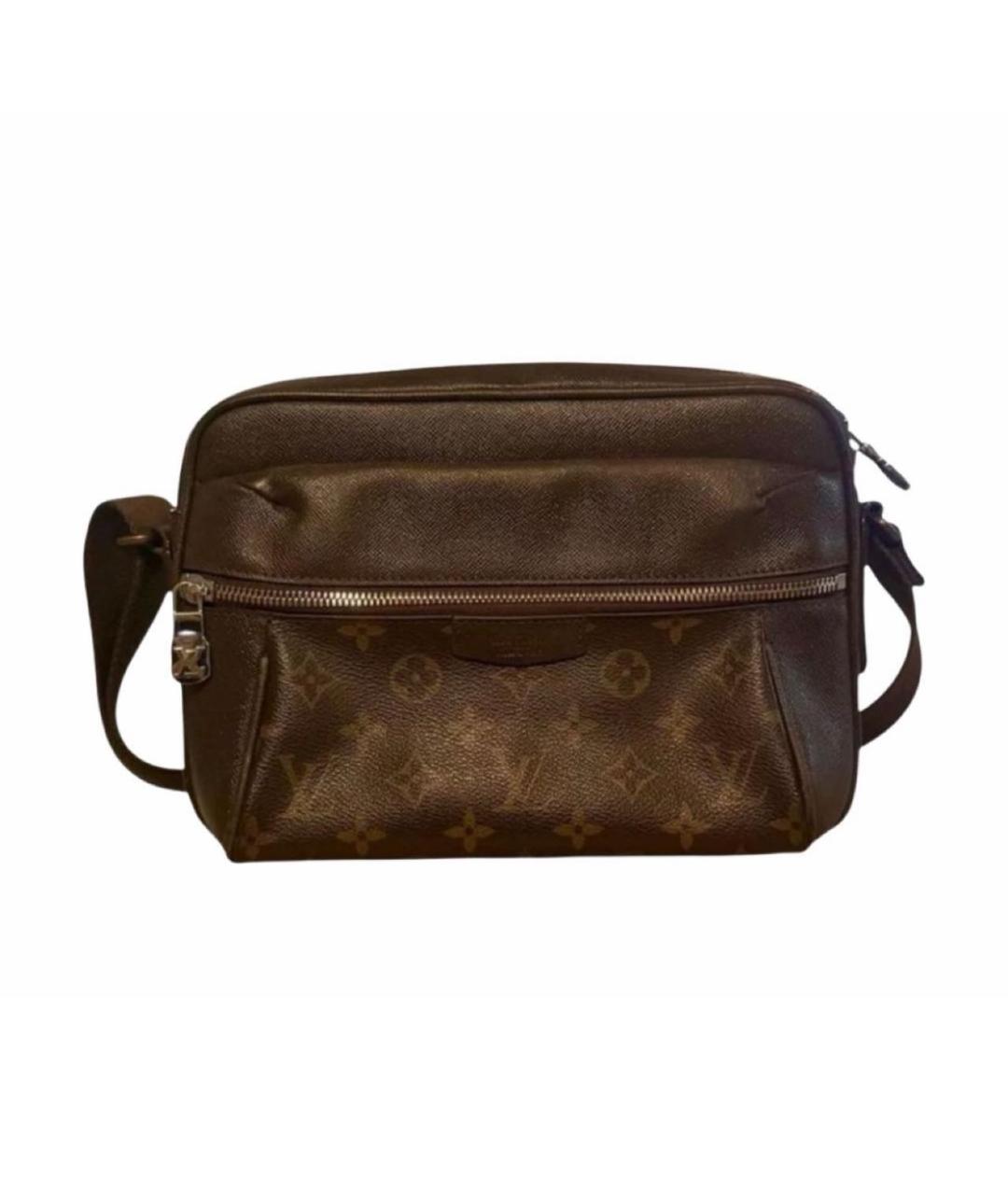 LOUIS VUITTON Коричневая кожаная сумка на плечо, фото 9