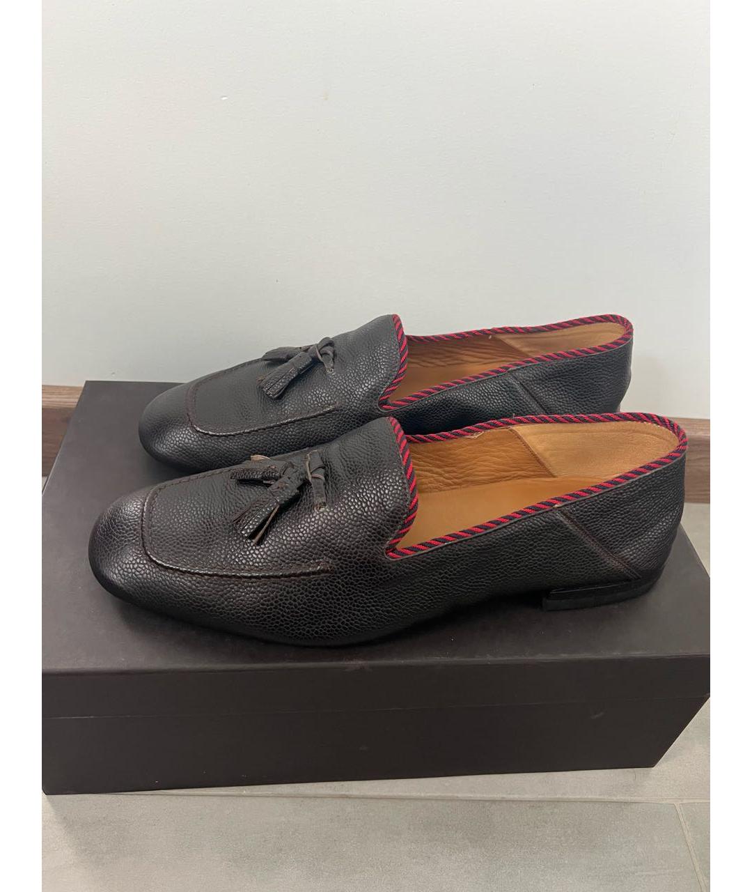 GUCCI Коричневые кожаные лоферы, фото 5