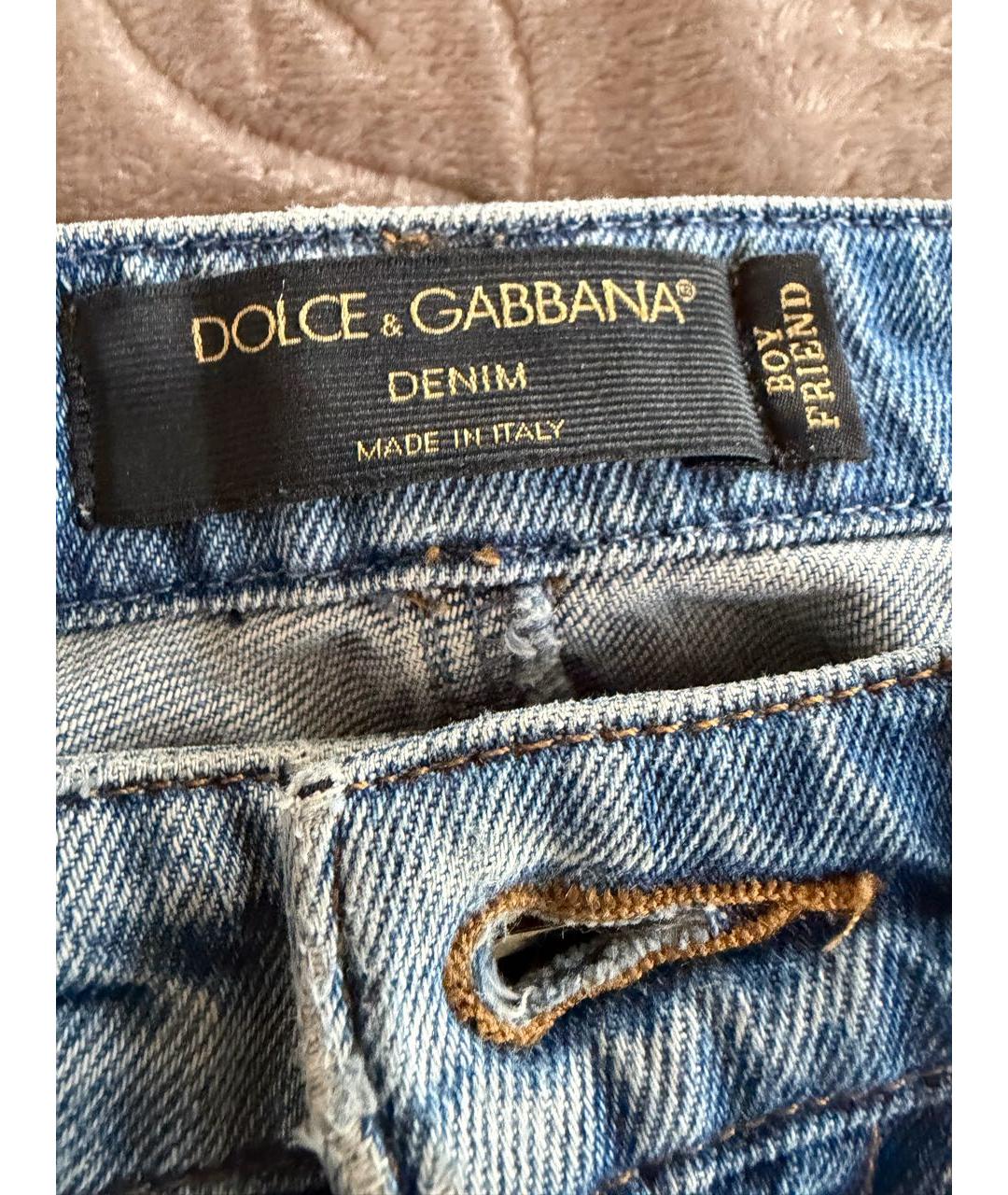 DOLCE&GABBANA Голубые деним брюки широкие, фото 4