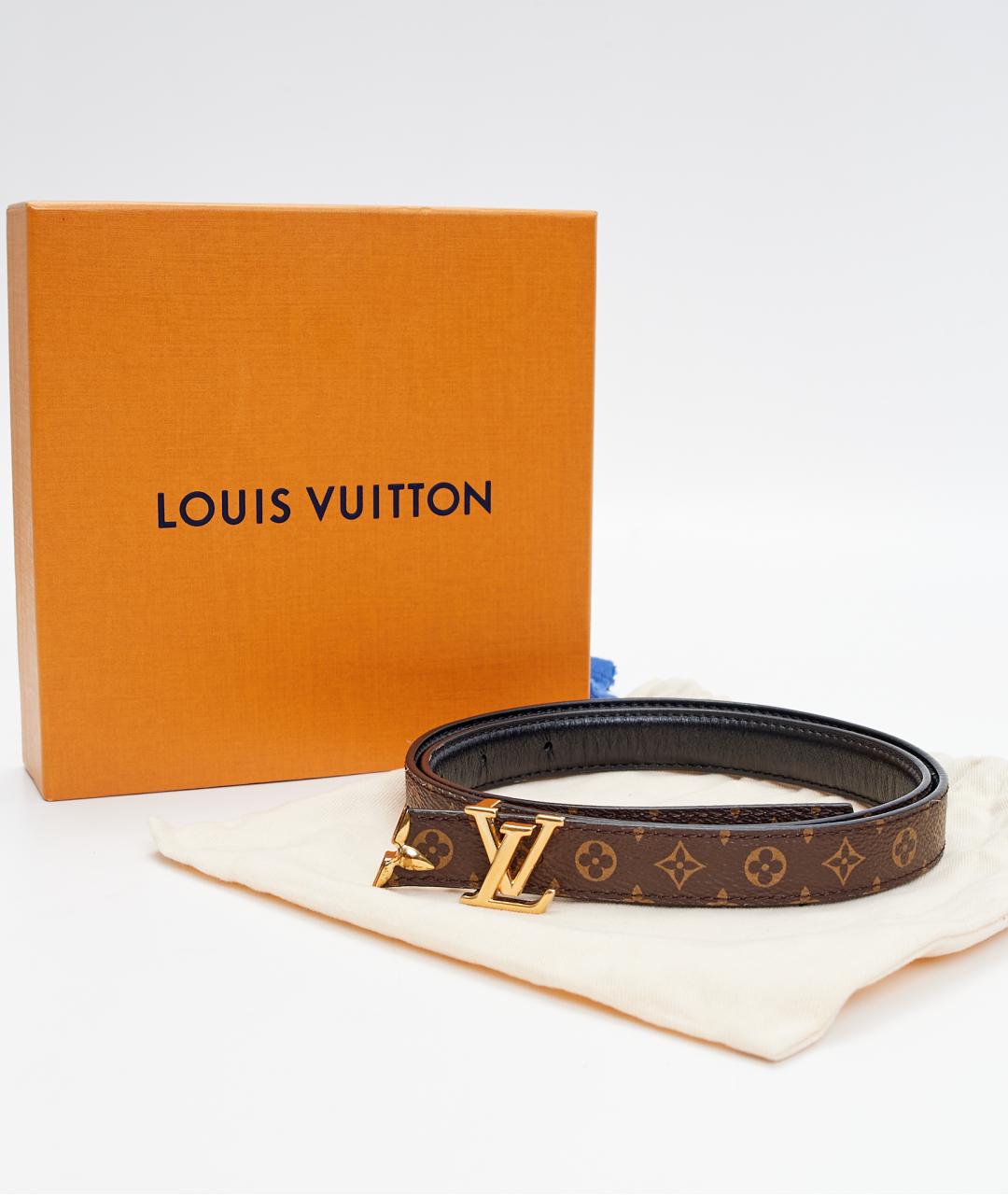 LOUIS VUITTON Коричневый кожаный ремень, фото 4