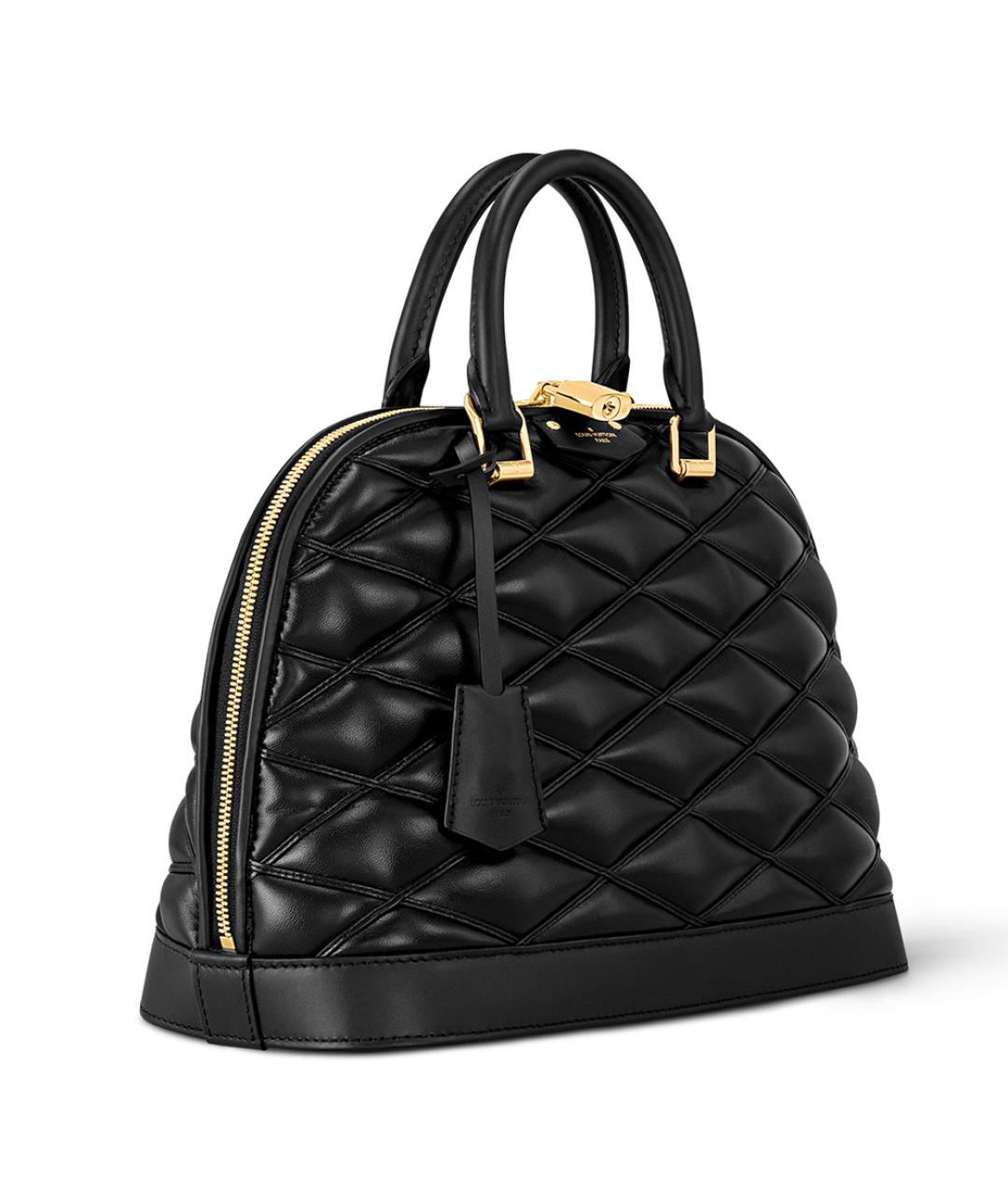 LOUIS VUITTON Черная кожаная сумка с короткими ручками, фото 2