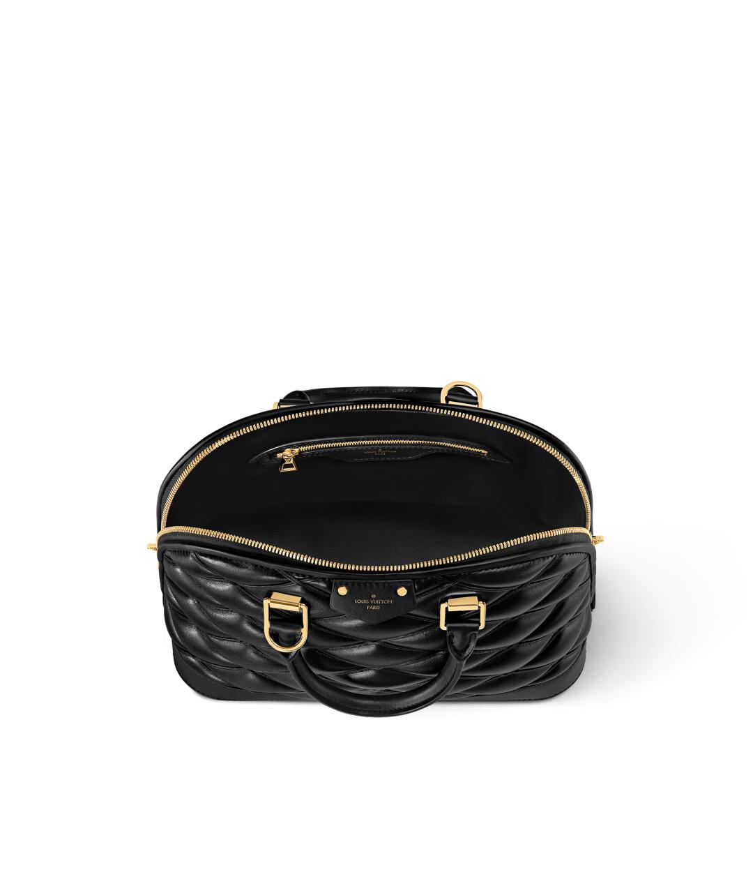 LOUIS VUITTON Черная кожаная сумка с короткими ручками, фото 4