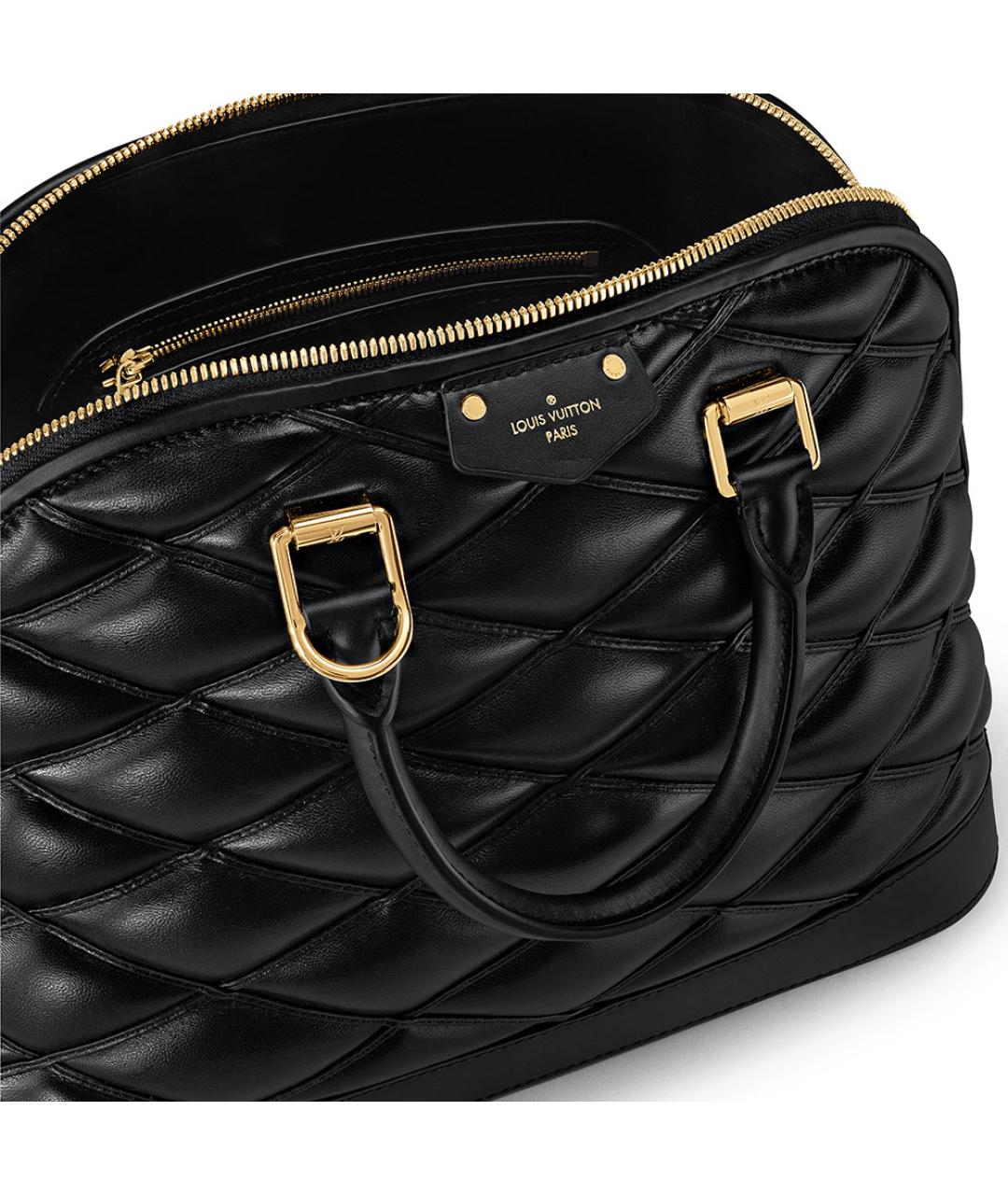 LOUIS VUITTON Черная кожаная сумка с короткими ручками, фото 3