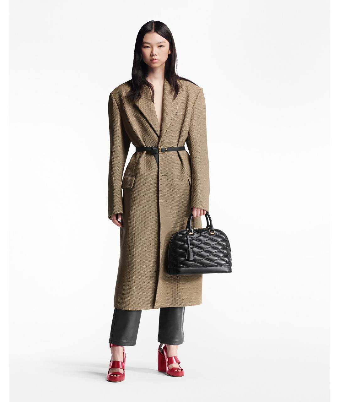 LOUIS VUITTON Черная кожаная сумка с короткими ручками, фото 6