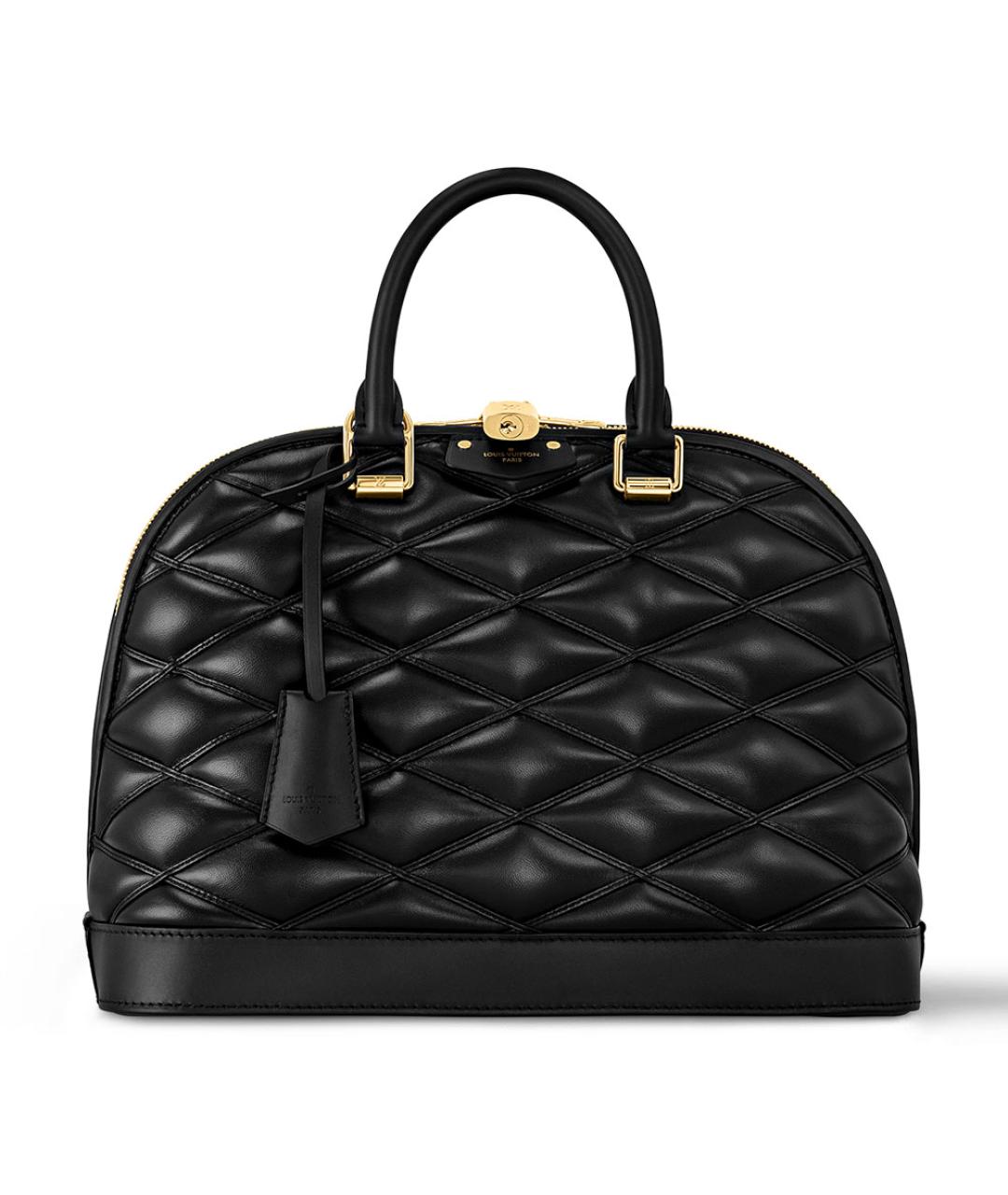 LOUIS VUITTON Черная кожаная сумка с короткими ручками, фото 9