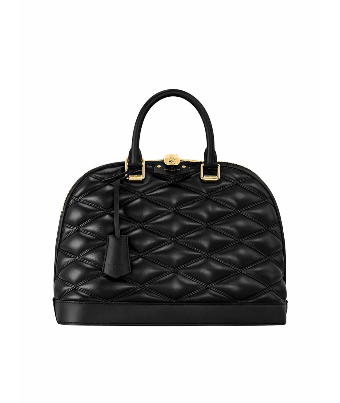 LOUIS VUITTON Черная кожаная сумка с короткими ручками, фото 1