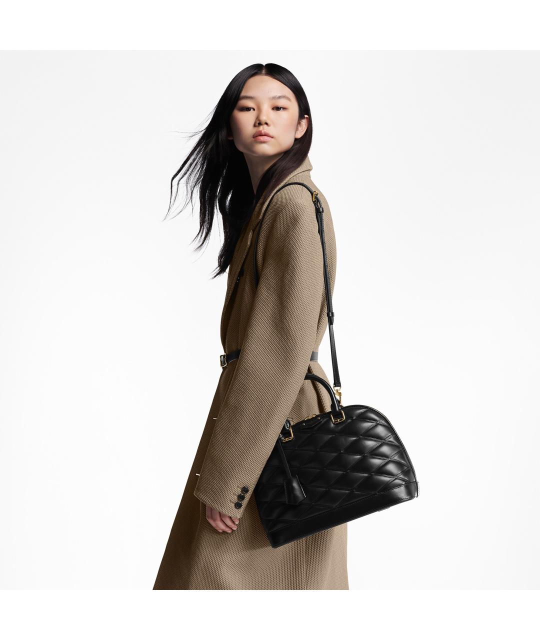 LOUIS VUITTON Черная кожаная сумка с короткими ручками, фото 8