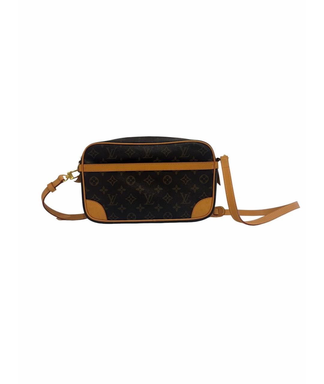 LOUIS VUITTON Коричневая кожаная сумка на плечо, фото 9