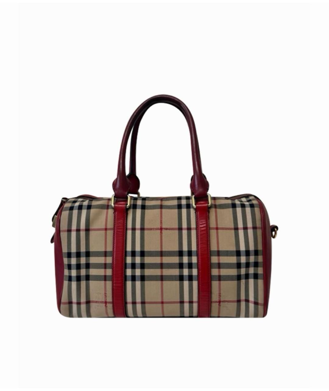 BURBERRY Бежевая тканевая сумка с короткими ручками, фото 7