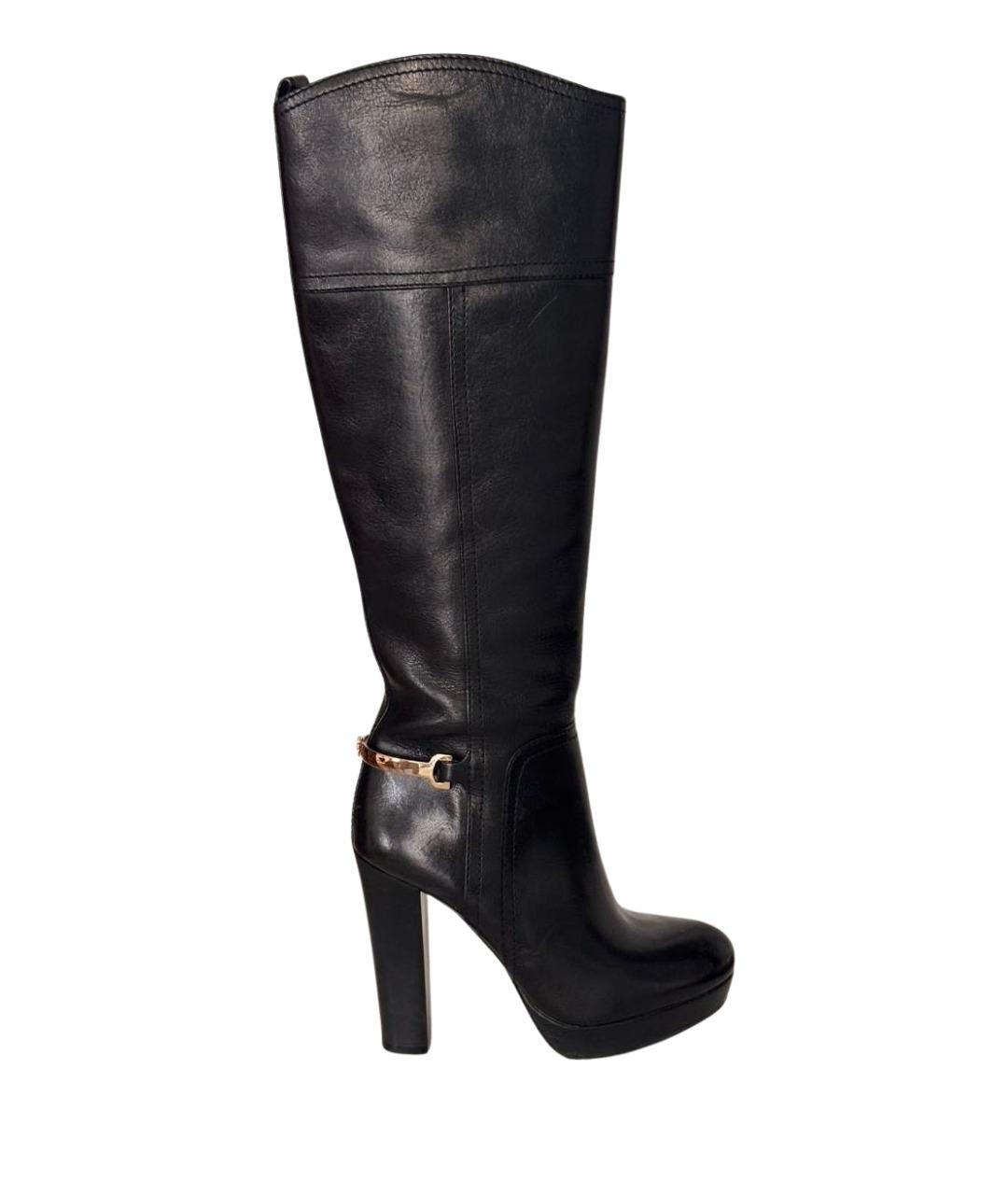 TORY BURCH Черные кожаные сапоги, фото 1