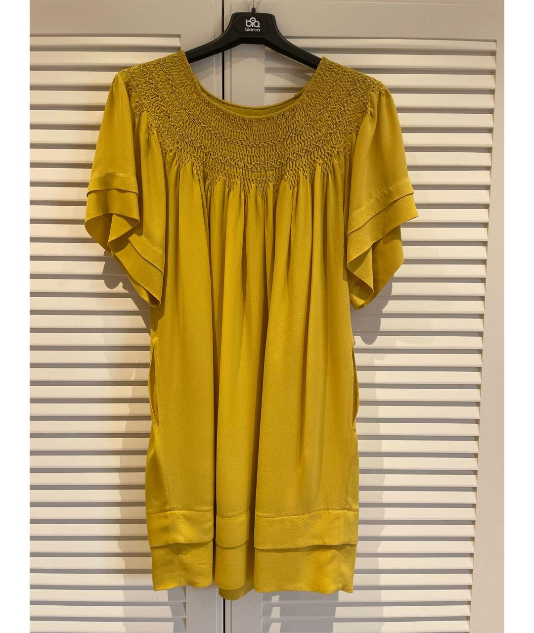 3.1 PHILLIP LIM Желтое шелковое повседневное платье, фото 4