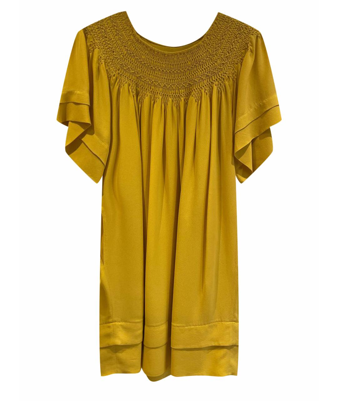3.1 PHILLIP LIM Желтое шелковое повседневное платье, фото 1