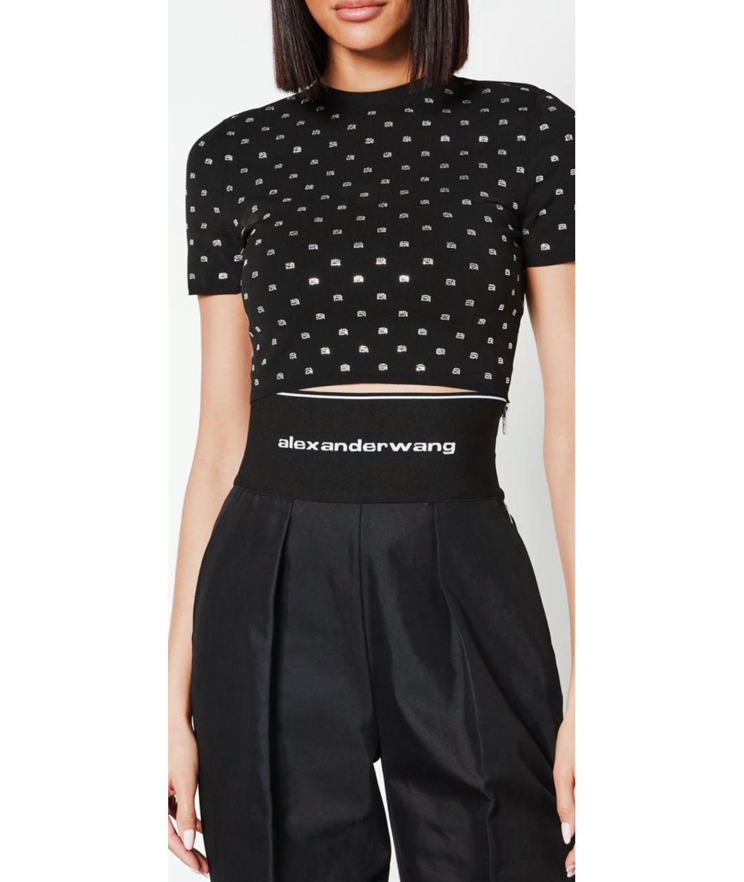 ALEXANDER WANG Черная полиамидовая футболка, фото 2