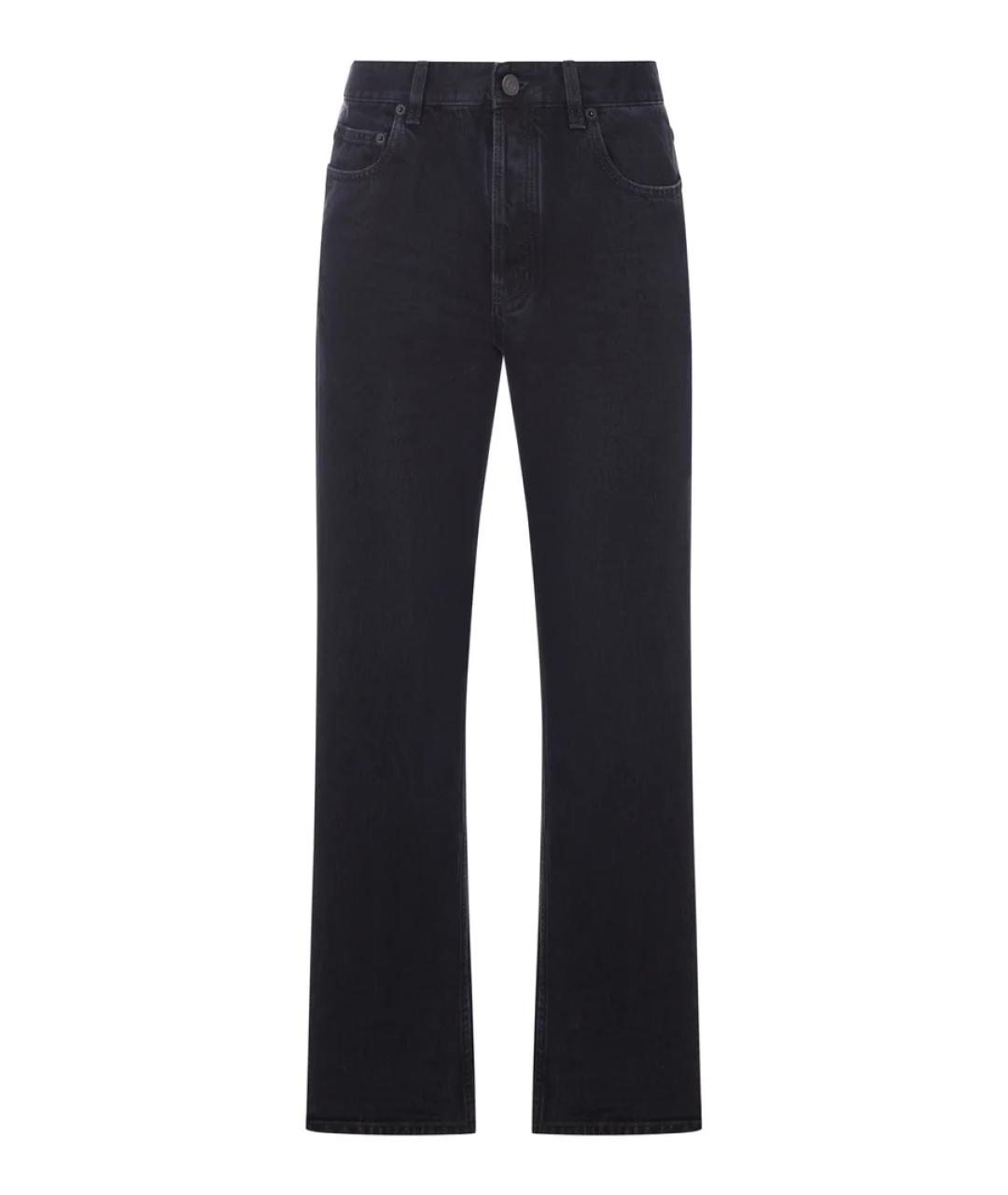SAINT LAURENT Черные хлопковые прямые джинсы, фото 1