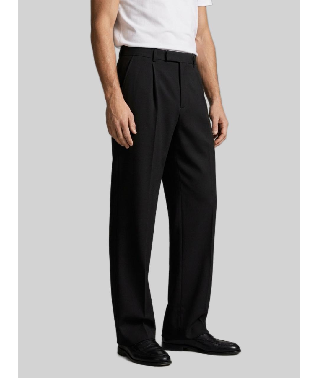 SAINT LAURENT Черные шерстяные классические брюки, фото 3