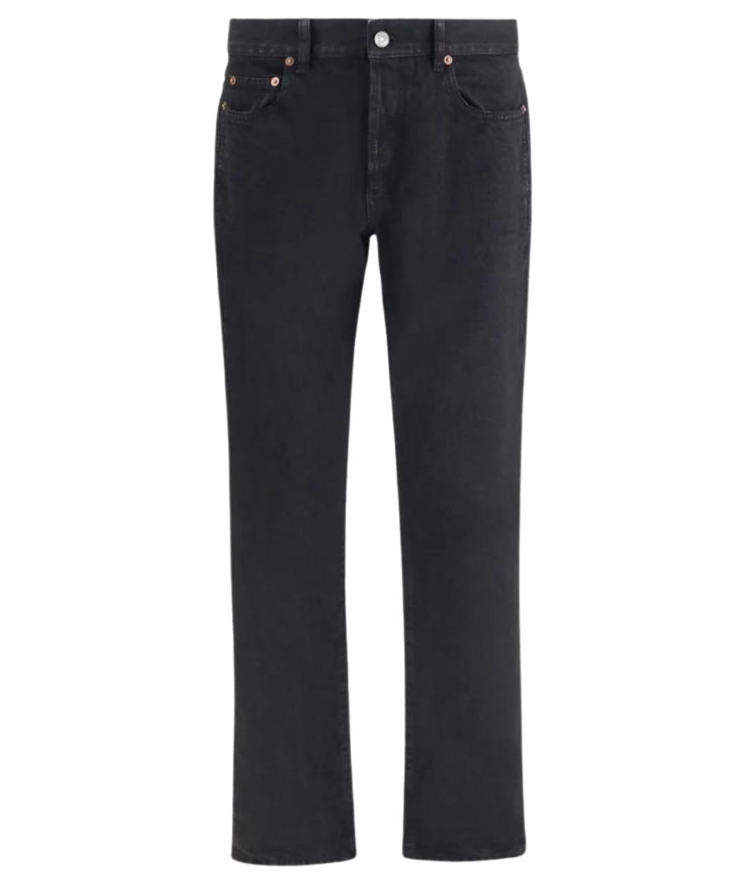 SAINT LAURENT Черные хлопковые джинсы скинни, фото 1