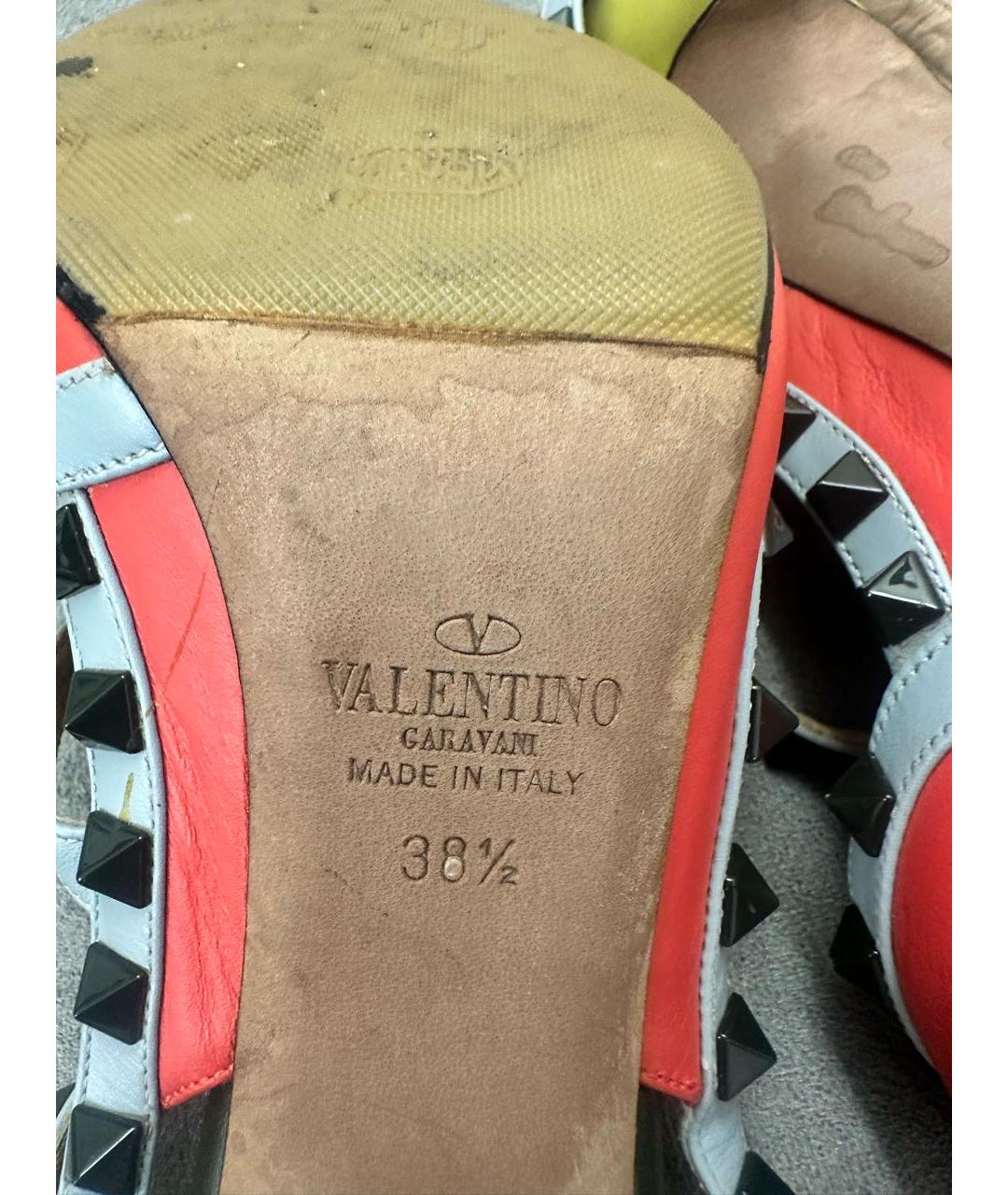 VALENTINO Мульти кожаные босоножки, фото 6