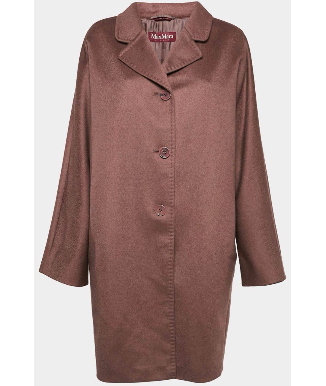 MAX MARA STUDIO Коричневое шерстяное пальто, фото 9