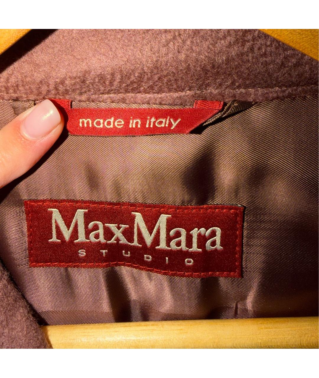 MAX MARA STUDIO Коричневое шерстяное пальто, фото 6