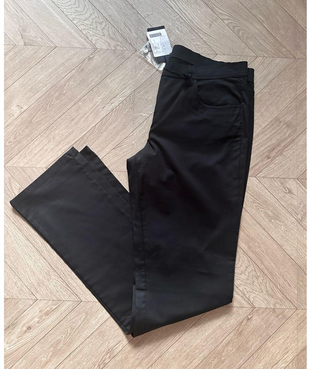 JIL SANDER Черные хлопко-эластановые прямые брюки, фото 4